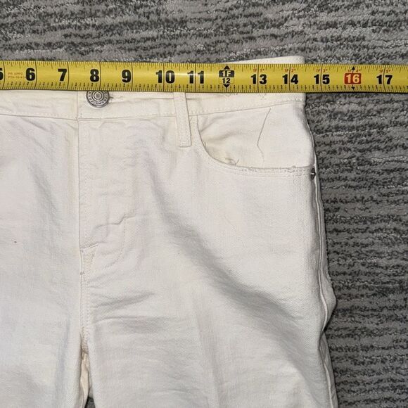New Frame Le High Straight Cascade Hem Off White Size 26 - Picture 10 of 16